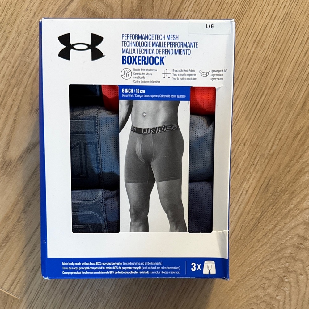 Under Armour 3-Pack Boxerjock – Blue, Red, Dark Gray